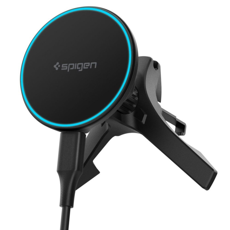 Držák Spigen EV15MAQ ESSENTIAL MAGNETIC MAGSAFE do auta s bezdrátovým nabíjením 15W QI2 - černý