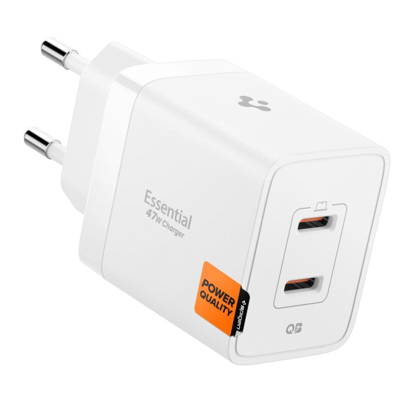 Nabíječka Spigen ESSENTIAL EE472EU pro síť - bílá