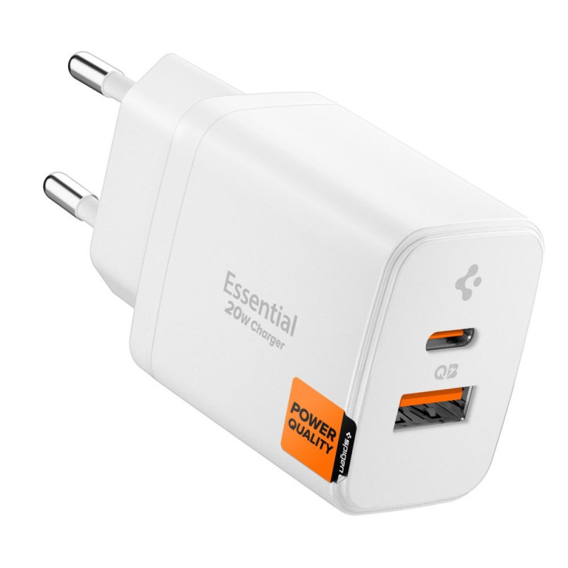 Nabíječka Spigen ESSENTIAL EE202EU pro zařízení - bílá