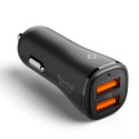 Nabíječka do auta Spigen ESSENTIAL EV302 30 W 2×USB-A - černá