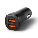 Nabíječka do auta Spigen ESSENTIAL EV302 30 W 2×USB-A - černá
