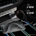 Nabíječka do auta Spigen ESSENTIAL EV302 30 W 2×USB-A - černá