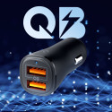 Nabíječka do auta Spigen ESSENTIAL EV302 30 W 2×USB-A - černá