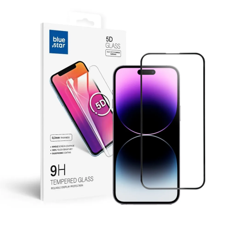 BLUE STAR Ochranné sklo 2.5D FULL-COVER 0.3mm pro iPhone 14 Pro Max, černý rámeček
