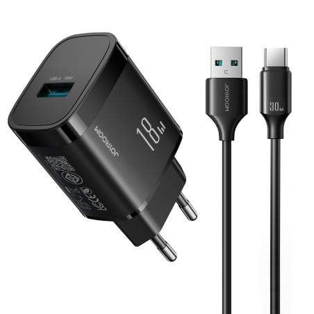Joyroom JR-TF4 18W nabíječka USB-A (USB-A–USB-C) černá