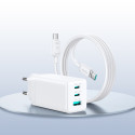 Joyroom JR-TG10 65W GaN nabíječka 2×USB-C + USB-A - bílá