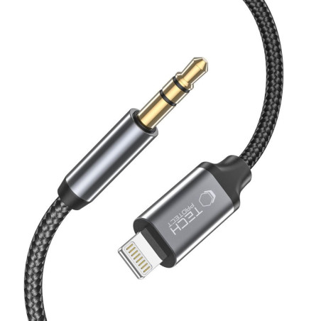 Kabel Tech-Protect ULTRABOOST Lightning na AUX 3,5 mm 100 cm černý