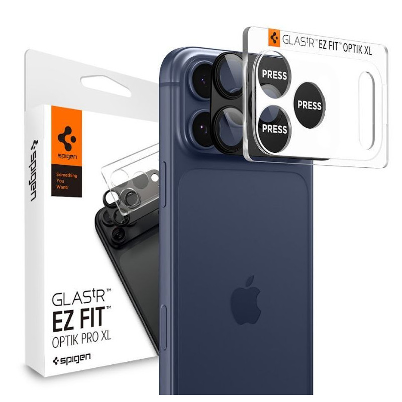 Ochranné sklo Spigen OPTIK PRO XL GLAS.tR EZ FIT pro iPhone 17 Pro Max - černé