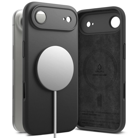 Kryt Ringke SILICONE MAGNETIC MAGSAFE pro iPhone Air - black
