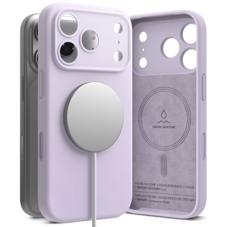 Kryt Ringke SILICONE MAGNETIC Magsafe iPhone 17 Pro light purple