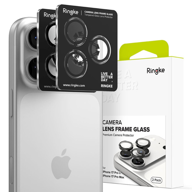 Ochrana zadní kamery Ringke CAMERA FRAME PROTECTOR 2-PACK pro iPhone 17 Pro / 17 Pro Max - černá