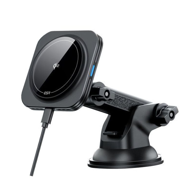 Držák Nabíječka ESR HALOLOCK MAGNETIC MAGSAFE DASHBOARD CAR MOUNT WIRELESS CHARGER QI2 15W pro iPhone - černá