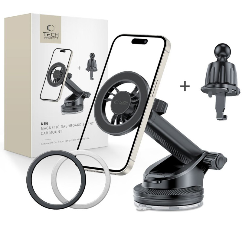 Držák Tech-Protect N56 MAGNETIC MAGSAFE DASHBOARD & VENT CAR MOUNT pro smartphone - černý