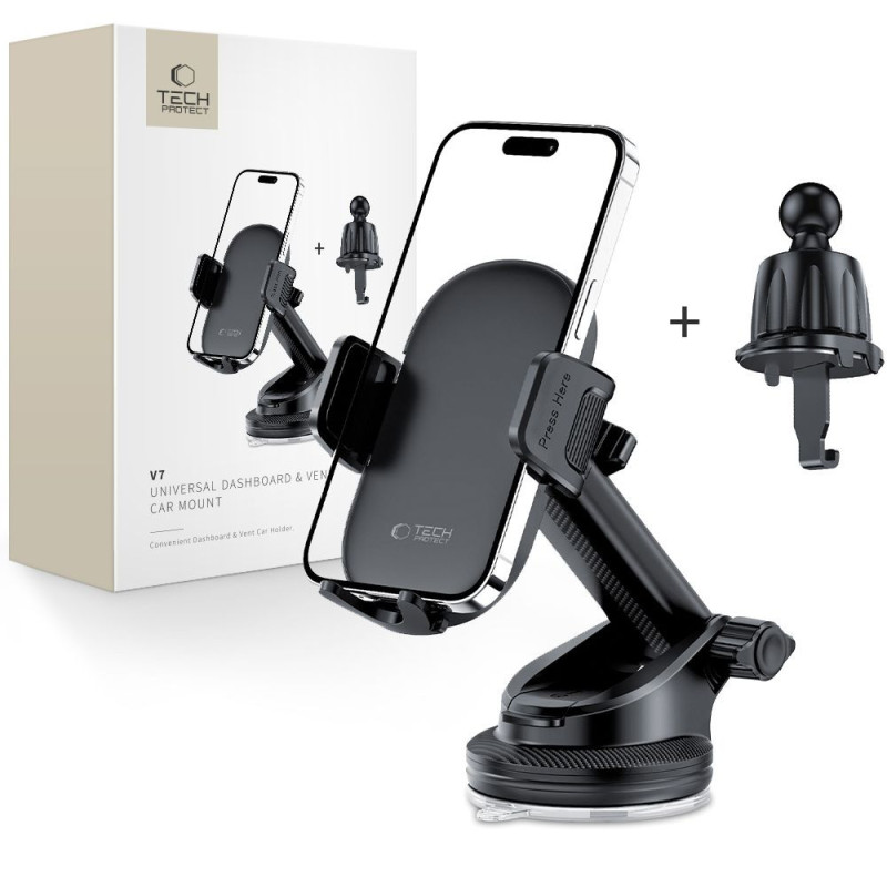 Držák Tech-Protect V7 pro telefon do auta - černý