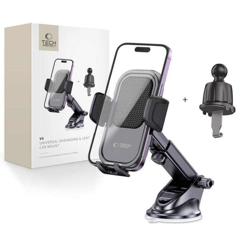 Držák do auta Tech-Protect V6 UNIVERSAL DASHBOARD & VENT CAR MOUNT pro mobilní zařízení - black