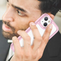 AG PREMIUM Outer Space Case Pevné pouzdro pro iPhone 14 Plus s gelovým rámečkem růžové