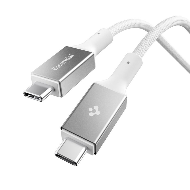 Kabel Spigen EB10015CC ESSENTIAL TYPE-C pro nabíjení - bílý