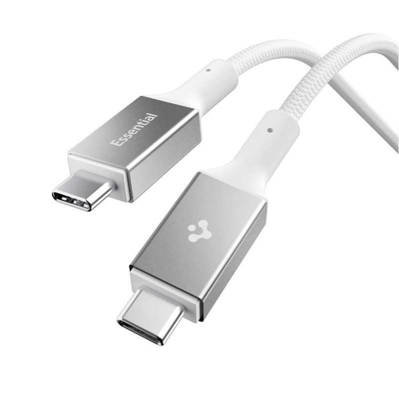 Kabel Spigen EB24015CC ESSENTIAL TYPE-C pro nabíjení - bílá