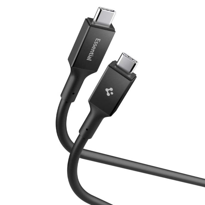 Kabel Spigen EB10020CC Essential TYPE-C 100W pro nabíjení a přenos dat - černý