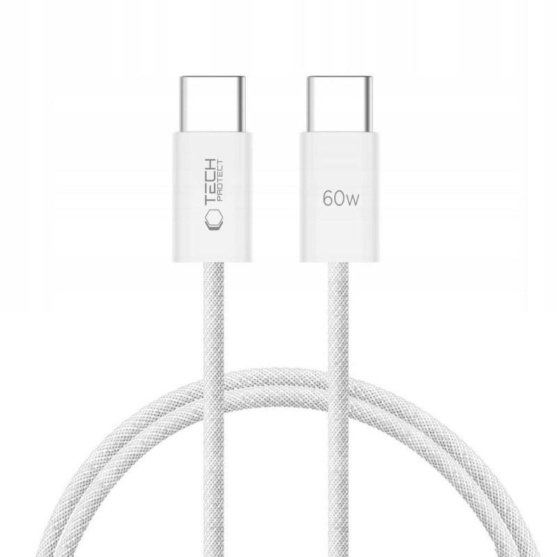 Kabel Tech-Protect ULTRABOOST CLASSIC TYPE-C pro nabíjení a data - bílá