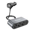 Dudao R1Pro nabíječka do auta 2× USB + 3× zásuvka černá