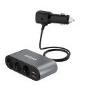 Dudao R1Pro nabíječka do auta 2× USB + 3× zásuvka černá