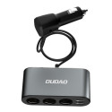 Dudao R1Pro nabíječka do auta 2× USB + 3× zásuvka černá