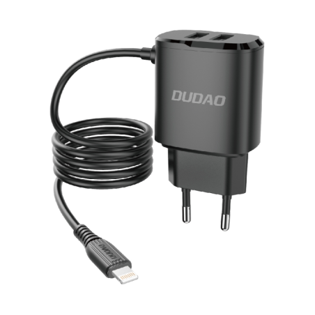 Nabíječka Dudao A2Pro 2× USB + Lightning 12W - černá