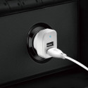 Nabíječka do auta Dudao R7 2x USB 2,4A + kabel 3v1 bílá