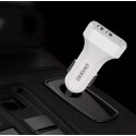 Nabíječka do auta Dudao R7 2x USB 2,4A + kabel 3v1 bílá