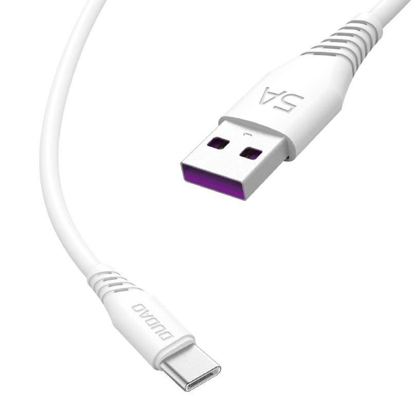 Kabel Dudao L2T 2m white pro USB / USB Type C - bílá