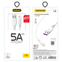 Kabel Dudao L2T 2m USB / USB-C 5A QC3.0 - bílá