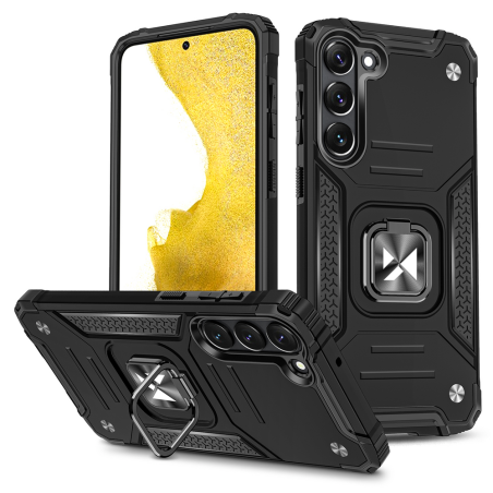 Kryt Wozinsky RING ARMOR pro Galaxy S23+ – černá