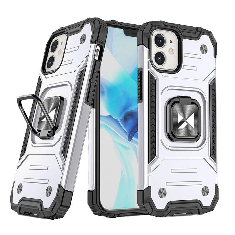 Kryt Wozinsky RING ARMOR pro iPhone 14 - stříbrná