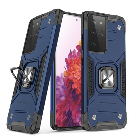 Kryt Wozinsky RING ARMOR pro Galaxy S22 Ultra - modrý