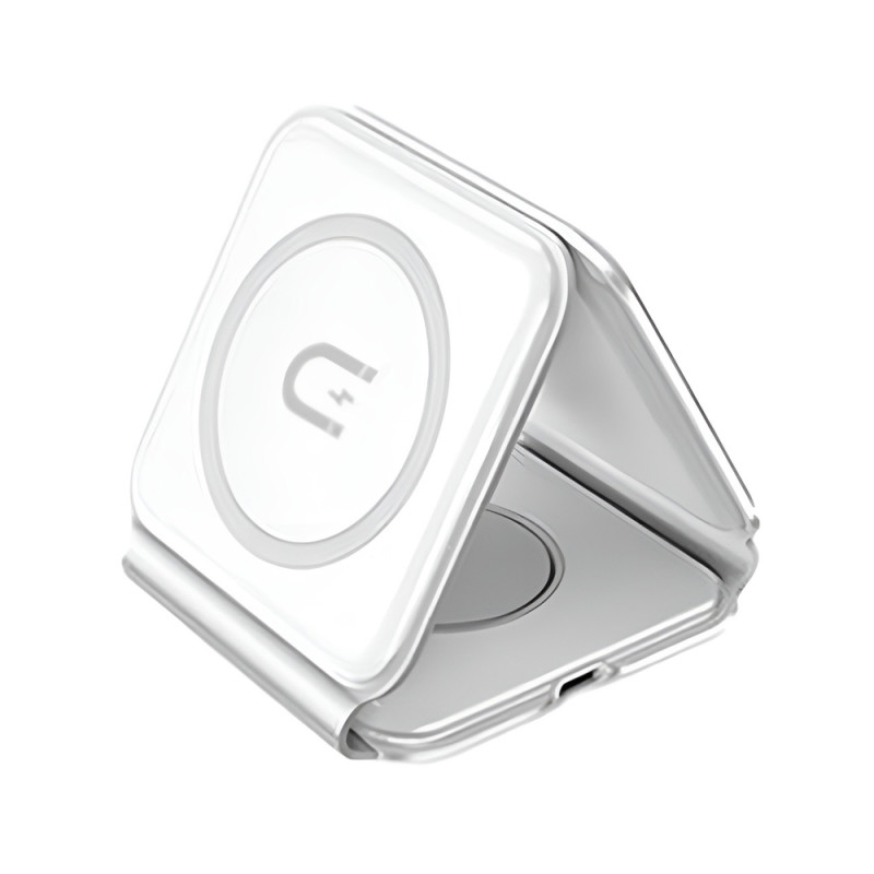 DUDAO A11N Indukční bezdrátová nabíječka 3v1 pro iPhone a AirPods, bílá