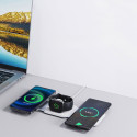 DUDAO A11N Indukční bezdrátová nabíječka 3v1 pro iPhone a AirPods, bílá