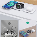 DUDAO A11N Indukční bezdrátová nabíječka 3v1 pro iPhone a AirPods, bílá
