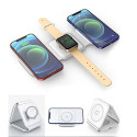 DUDAO A11N Indukční bezdrátová nabíječka 3v1 pro iPhone a AirPods, bílá