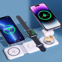 DUDAO A11N Indukční bezdrátová nabíječka 3v1 pro iPhone a AirPods, bílá