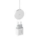 DUDAO A12XS Sada bezdrátové MagSafe 15W nabíječky a USB-C adaptéru 20W, bílá