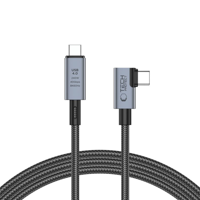 Kabel Tech-Protect ULTRABOOST MAX ”L” USB 4.0 pro USB-C - šedý