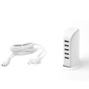 Nabíječka Dudao A5EU 5× USB pro 5 zařízení - bílá