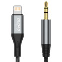 Dudao L11PRO kabel Lightning–3,5mm 1 m šedý