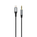 Dudao L11PRO kabel Lightning–3,5mm 1 m šedý