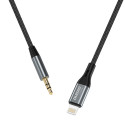 Dudao L11PRO kabel Lightning–3,5mm 1 m šedý