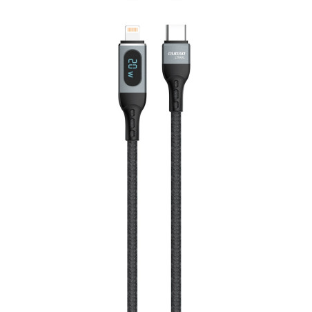 Dudao L7MaxL kabel USB-C Lightning 20W černý