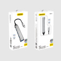 DUDAO A16T USB-C Hub 4v1 - USB-C na 4x USB (3x USB2.0, 1x USB3.0), stříbrný