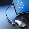 DUDAO A16T USB-C Hub 4v1 - USB-C na 4x USB (3x USB2.0, 1x USB3.0), stříbrný