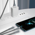 Dudao 3v1 USB kabel 65W (Lightning/microUSB/USB-C) 1,2 m - šedý